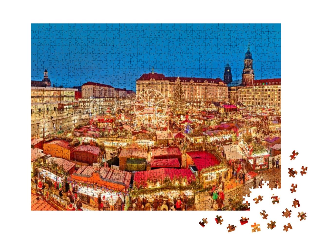 Dresden in Christmas Time, Germany. Spectacular View on F... Jigsaw Puzzle with 1000 pieces