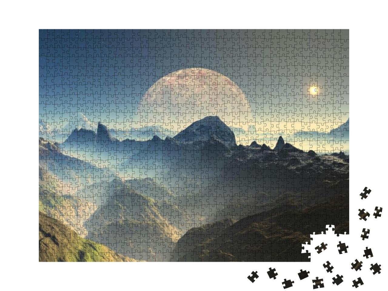 3D Rendered Fantasy Alien Planet... Jigsaw Puzzle with 1000 pieces