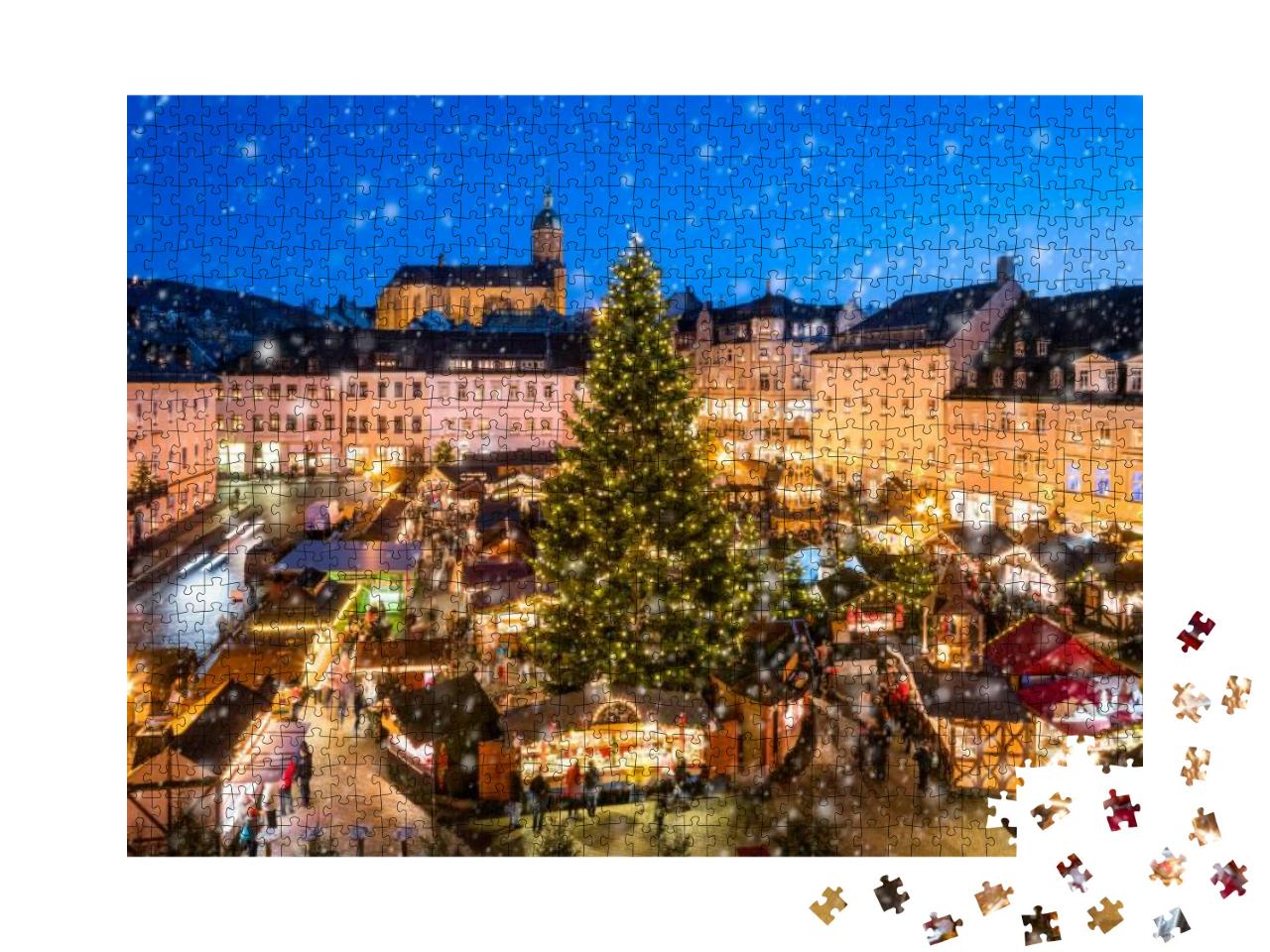 Traditional German Christmas Market in Annaberg-Buchholz... Jigsaw Puzzle with 1000 pieces