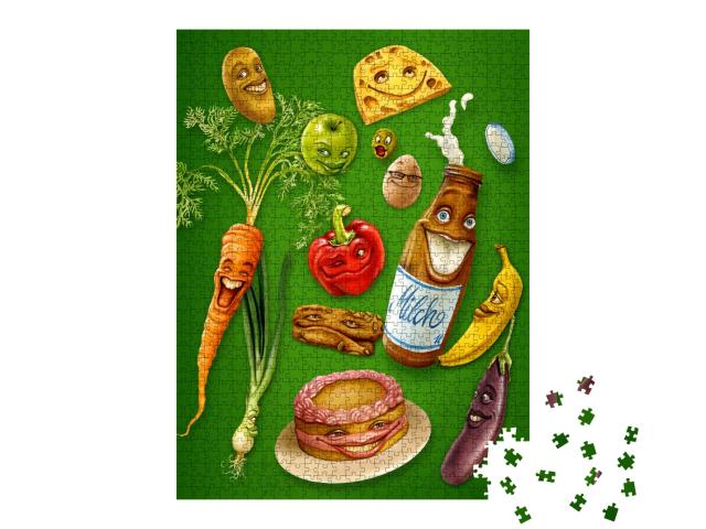 Cartoon Culinary Delights Jigsaw Puzzle with 1000 pieces