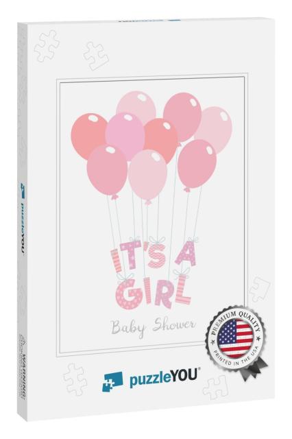 Baby Shower Invitation for Girls. Its a Girl... Jigsaw Puzzle