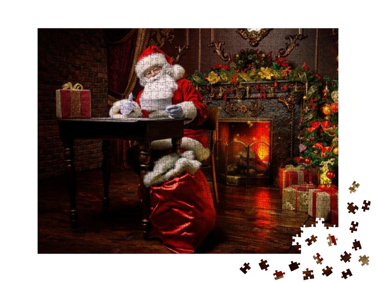 Santa Claus is Preparing for Christmas, He is Reading Chi... Jigsaw Puzzle with 1000 pieces