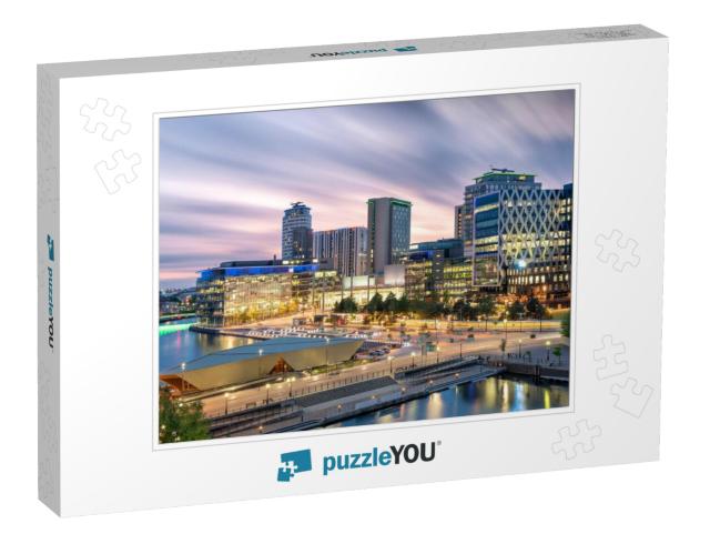 Beautiful Sky Over Media City, Salford Quays, Manchester... Jigsaw Puzzle