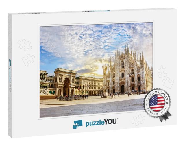 Cathedral Duomo Di Milano & Vittorio Emanuele Gallery in... Jigsaw Puzzle
