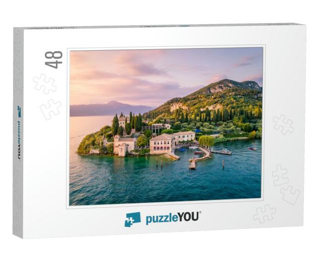 Punta San Vigilio on Garda Lake, Verona Province, Veneto... Jigsaw Puzzle with 48 pieces