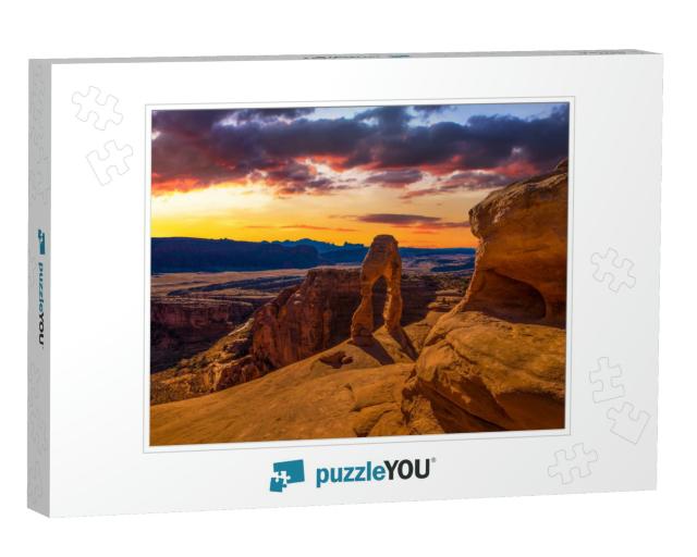 Beautiful Sunset Image Taken At Arches National Park in U... Jigsaw Puzzle