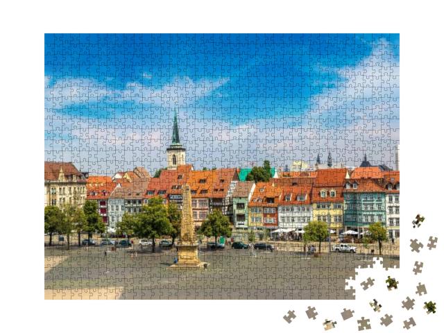 Historical City Center in Erfurt in a Beautiful Summer Da... Jigsaw Puzzle with 1000 pieces