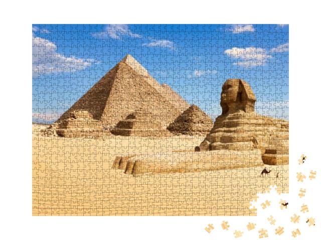 The Pyramids of Giza & the Sphinx, Egypt... Jigsaw Puzzle with 1000 pieces