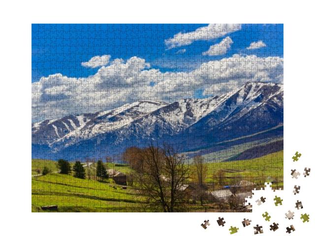 Lermontovo Village & Beautiful Mountain Landscape, Armeni... Jigsaw Puzzle with 1000 pieces