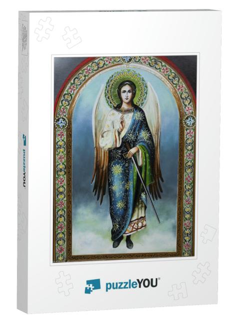 Orthodox Icon Angel Keep. Oil Painting, Canvas... Jigsaw Puzzle