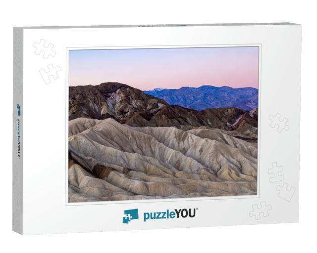 Badlands & the Black Mountains Light Up Purple & Pink wit... Jigsaw Puzzle