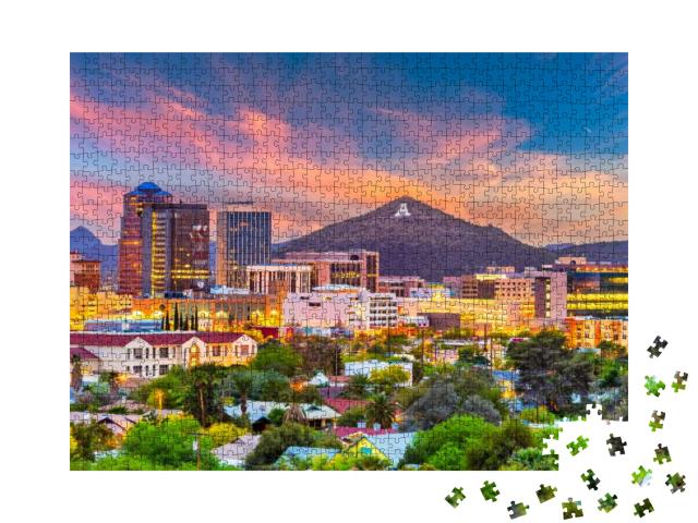 Tucson, Arizona, USA Downtown Skyline with Sentine... Jigsaw Puzzle with 1000 pieces