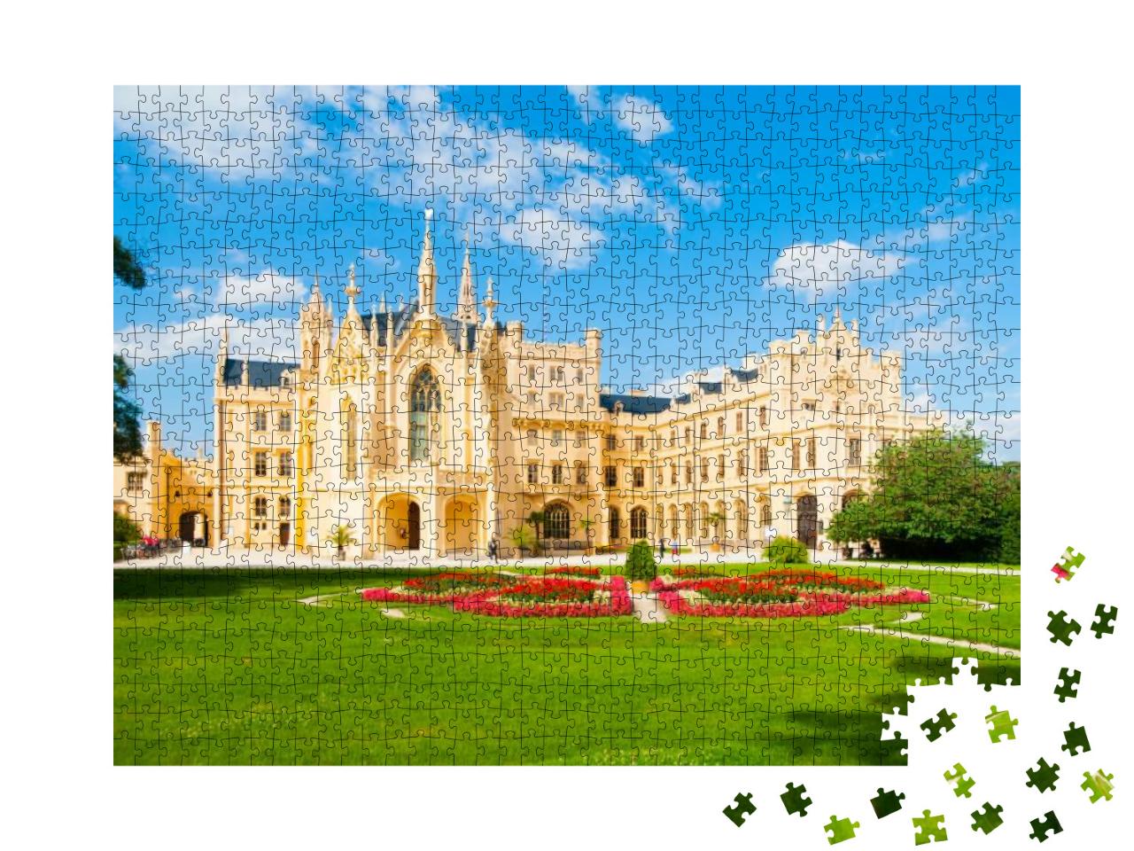 Lednice Chateau on Sunny Summer Day, Moravia, Czech Repub... Jigsaw Puzzle with 1000 pieces