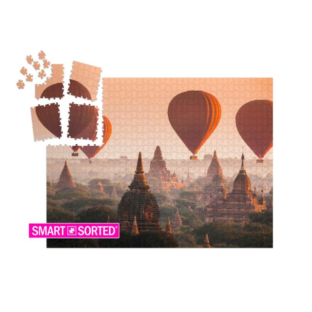 Hot Air Balloon Over Plain of Bagan in Misty Morning, Mya... | SMART SORTED® | Jigsaw Puzzle with 1000 pieces