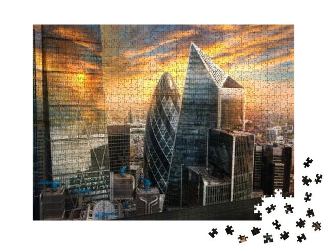 City of London, Uk. Skyline View of the Famous Financial... Jigsaw Puzzle with 1000 pieces