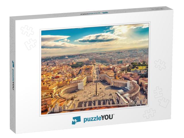 Saint Peters Square in Vatican & Aerial View of Rome... Jigsaw Puzzle