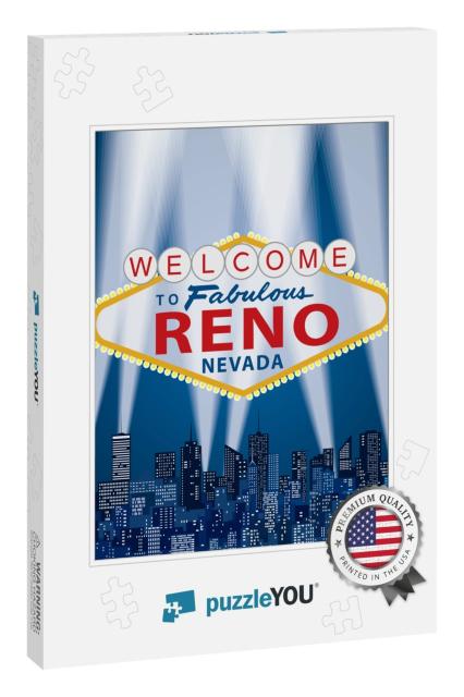 Vector Illustration of Famous Sign of Las Vegas with Reno... Jigsaw Puzzle