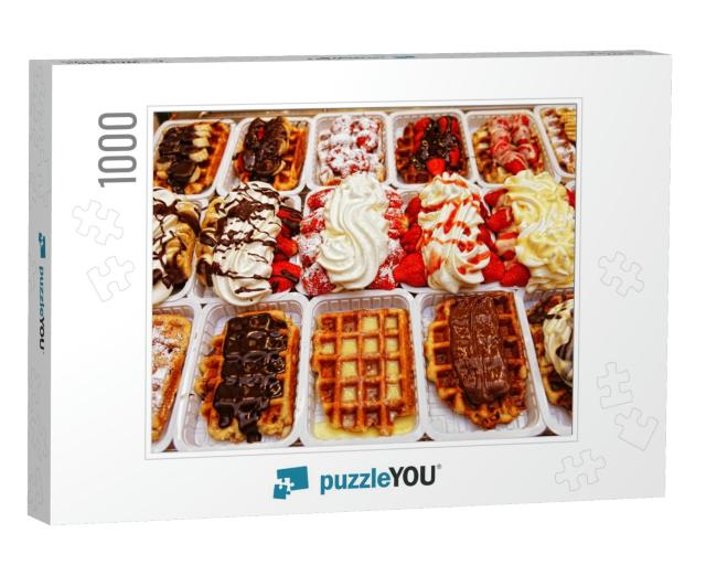Selection of Belgian Waffles in Brussels... Jigsaw Puzzle with 1000 pieces