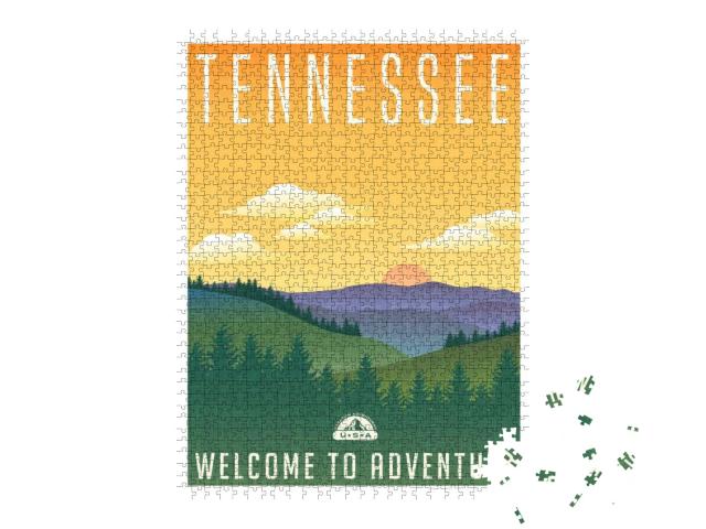 Tennessee, United States Travel Poster or Luggage Sticker... Jigsaw Puzzle with 1000 pieces