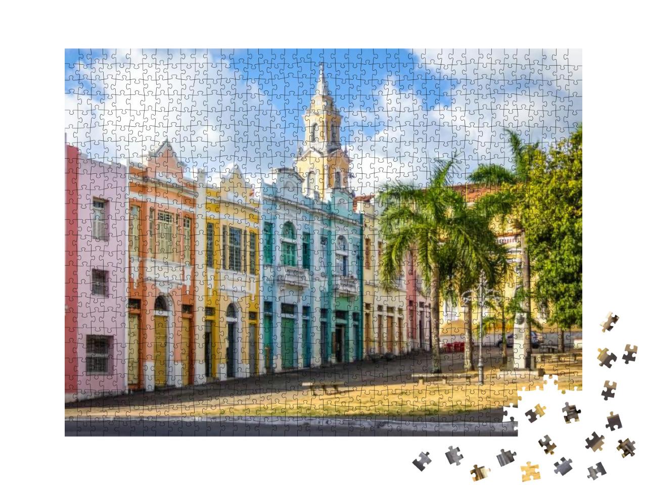 Colorful Houses of Antenor Navarro Square At Historic Cen... Jigsaw Puzzle with 1000 pieces