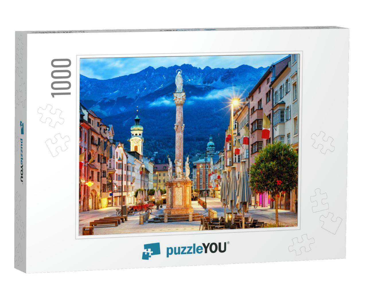 Innsbruck Old Town in Alps Mountains, Tyrol, Austria... Jigsaw Puzzle with 1000 pieces