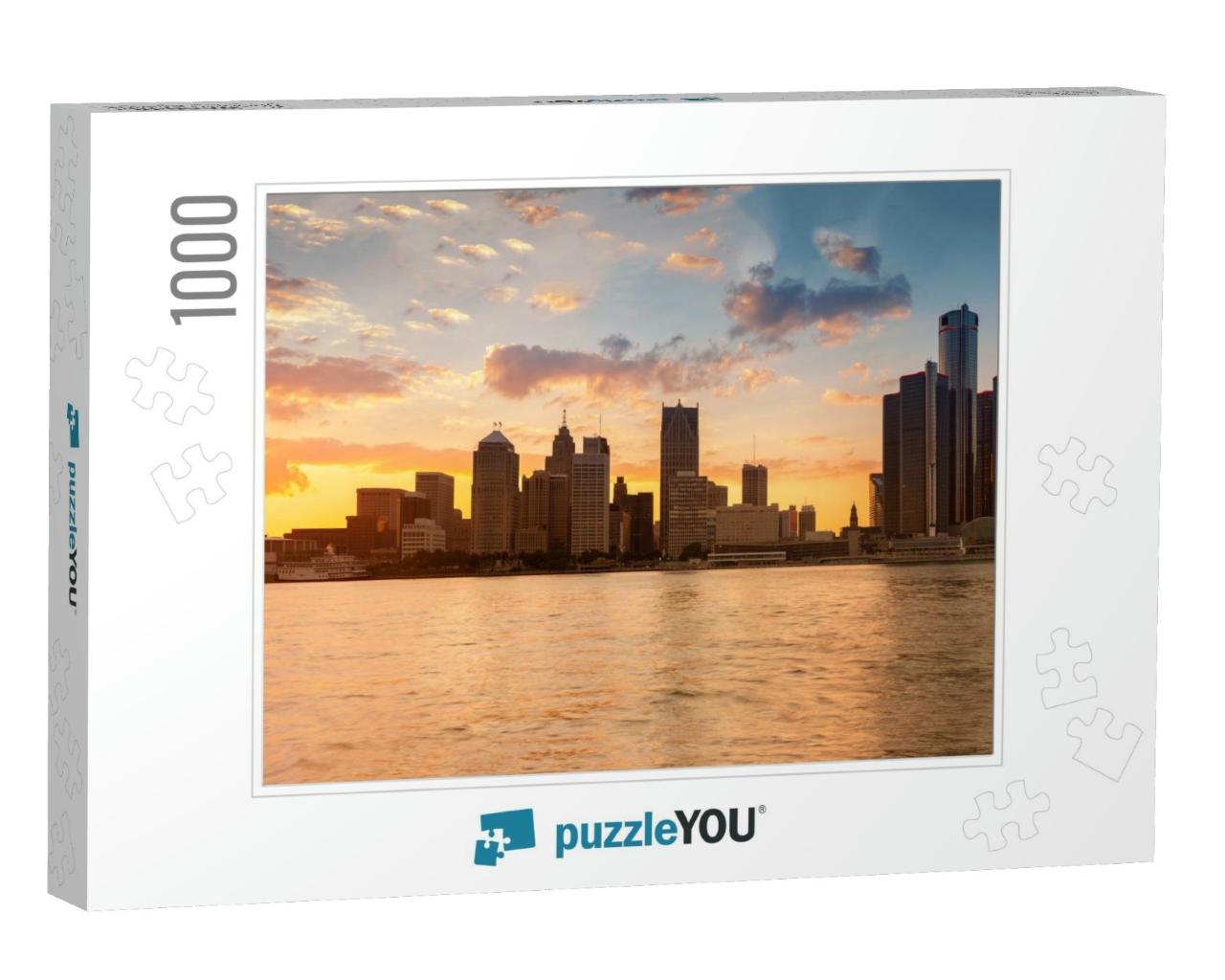 Beautiful City Skyline of Detroit City, Photos Taken from... Jigsaw Puzzle with 1000 pieces