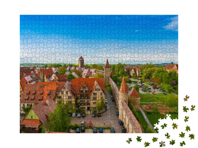 Lovely Aerial Panoramic View of Rothenburg Ob Der Tauber... Jigsaw Puzzle with 1000 pieces