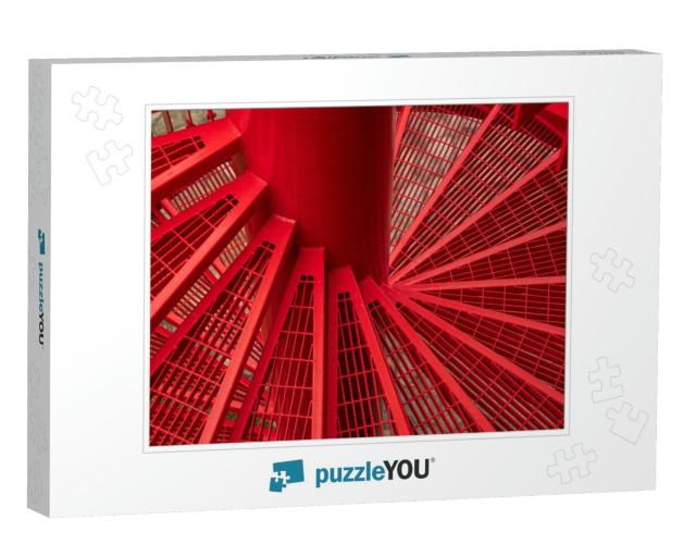 Red Metal Stairs in Helix... Jigsaw Puzzle
