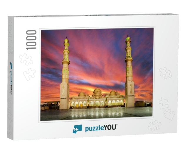 Sunrise Over the Mosque Hurghada, Egypt... Jigsaw Puzzle with 1000 pieces