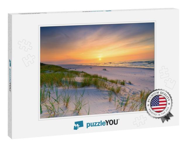 Beautiful Summer Sunset Over Beach At Baltic Sea... Jigsaw Puzzle