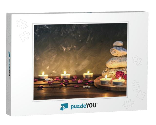 Spa Composition-Stones, Candles, Aromatherapy, Dry Flower... Jigsaw Puzzle