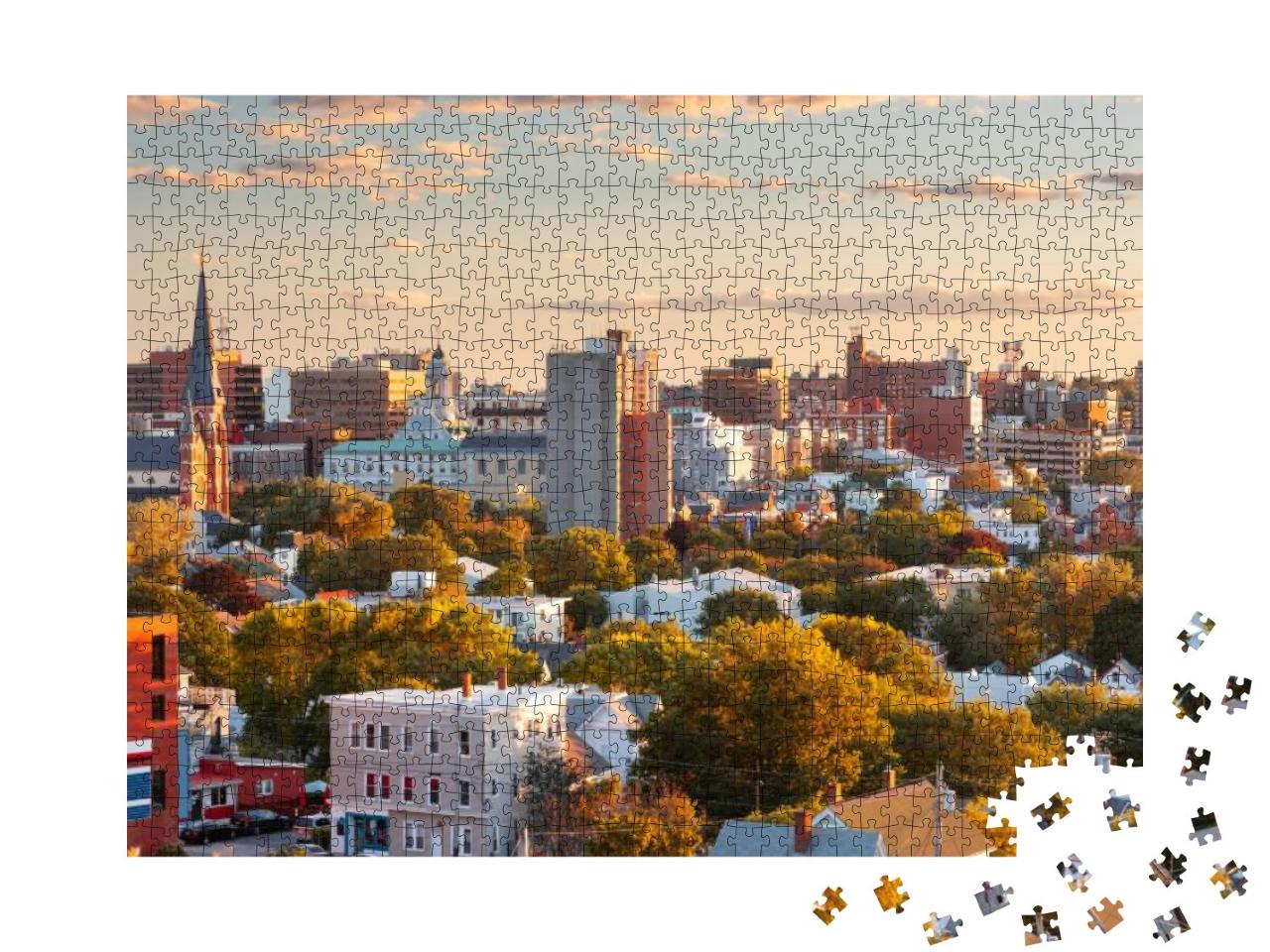 Portland, Maine, USA Downtown City Skyline At Dusk... Jigsaw Puzzle with 1000 pieces