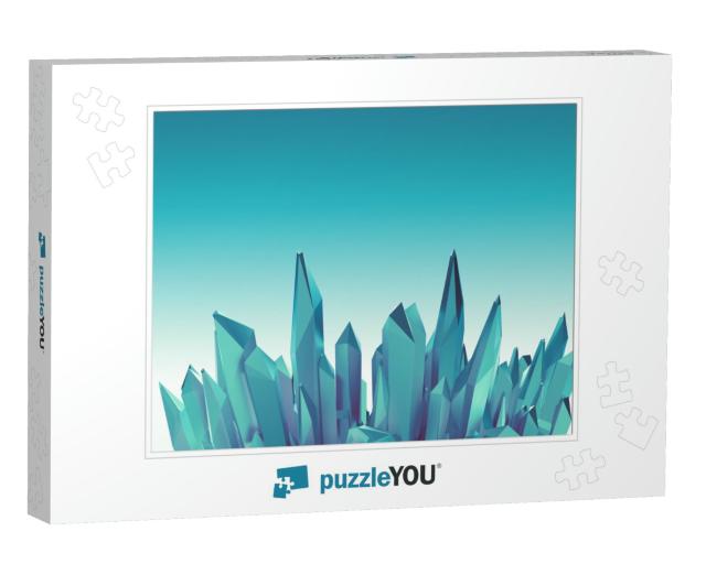 3D Abstract Arctic Crystals, Blue Ice... Jigsaw Puzzle