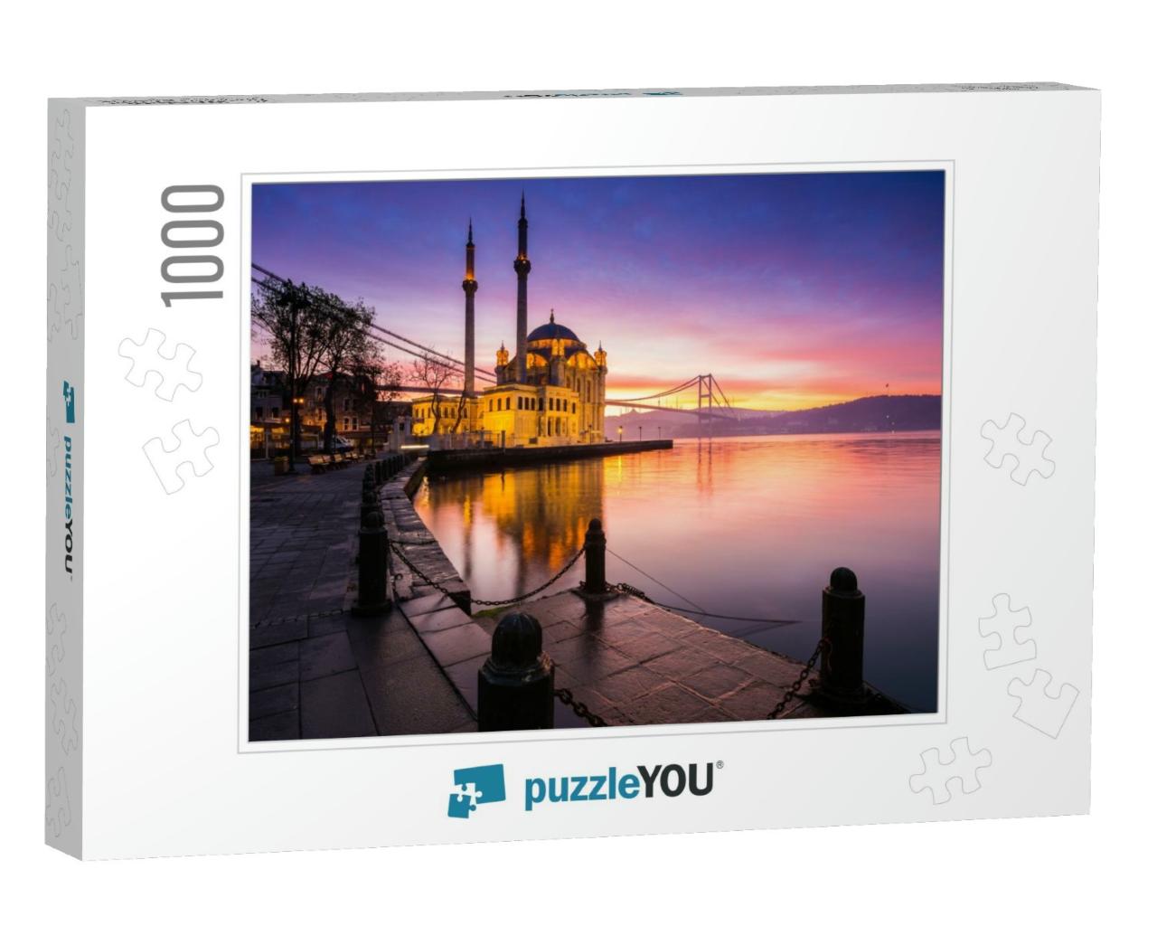 Amazing Sunrise At Ortakoy Mosque in Istanbul, Turkey... Jigsaw Puzzle with 1000 pieces