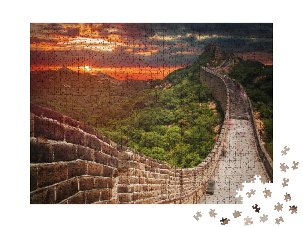 Great Chinese Wall in the Mountains Near Beijing... Jigsaw Puzzle with 1000 pieces
