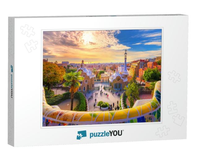 View of the City from Park Guell in Barcelona, Spain... Jigsaw Puzzle