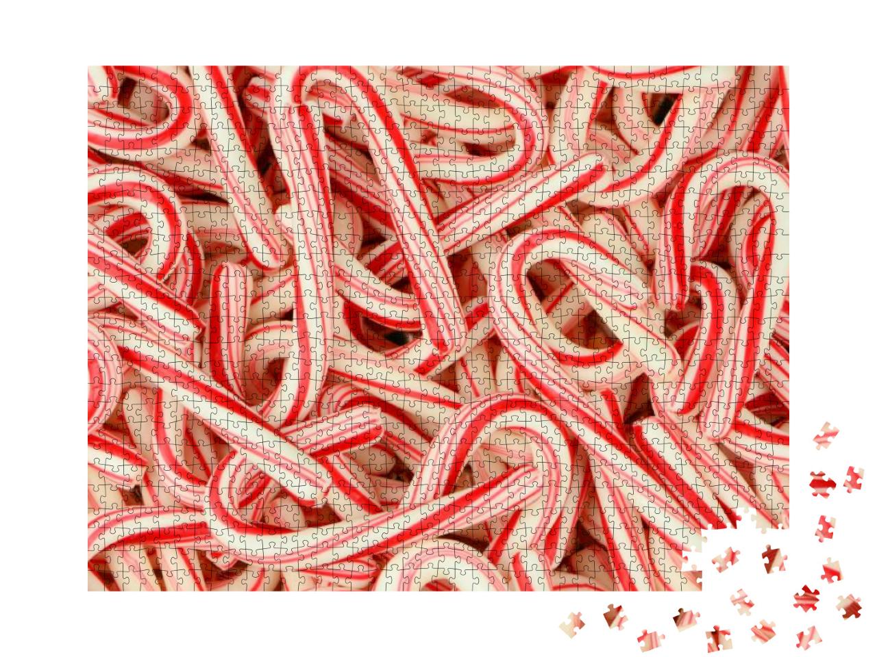 A Plate of Christmas Candy Canes Ready for Picking... Jigsaw Puzzle with 1000 pieces