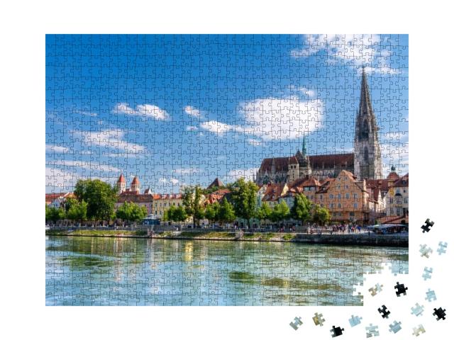 The Bavarian City of Regensburg in Der Oberpfalz... Jigsaw Puzzle with 1000 pieces
