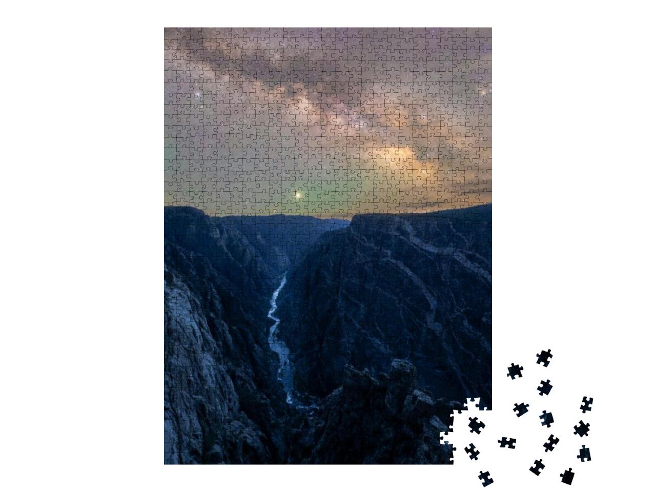 Milky Way Exposure Over Black Canyon of the Gunnison Nati... Jigsaw Puzzle with 1000 pieces