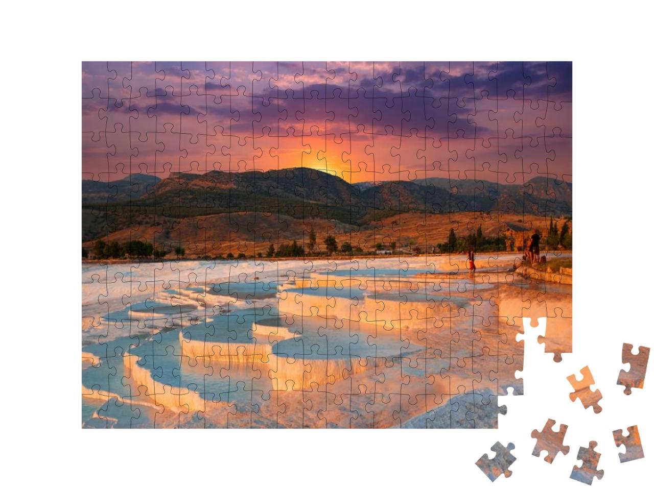 Beautiful Sunrise & Natural Travertine Pools & Terraces i... Jigsaw Puzzle with 200 pieces
