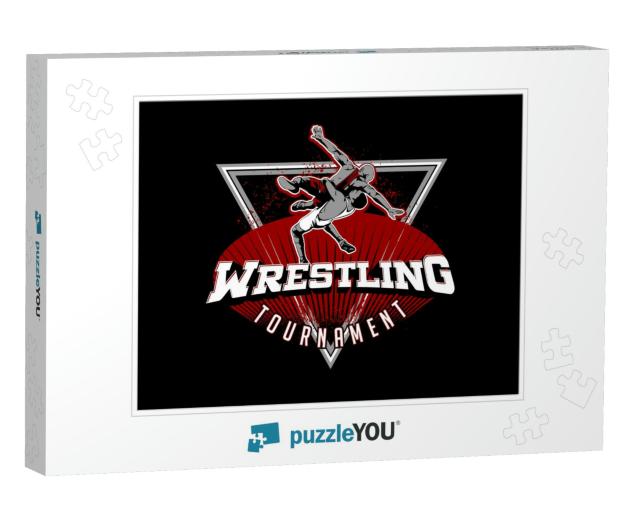 Wrestling Logo Design Sport Icon... Jigsaw Puzzle