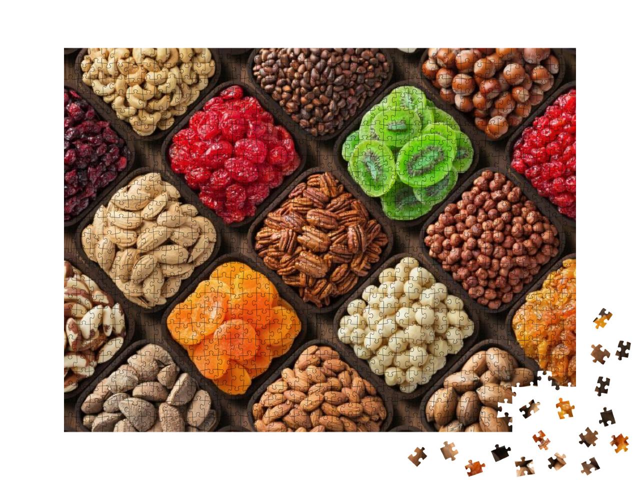 Assorted Candied Berries, Dried Fruits, Nuts & Seeds, Top... Jigsaw Puzzle with 1000 pieces