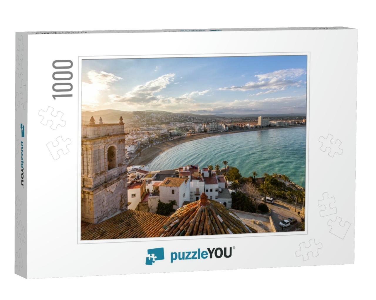 View on Peniscola from the Top of Pope Lunas Castle, Vale... Jigsaw Puzzle with 1000 pieces