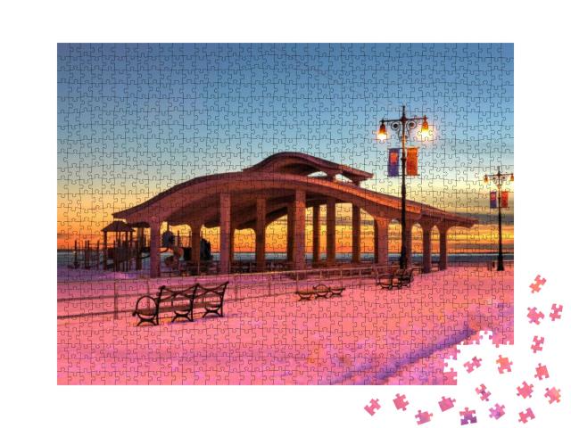 The Boardwalk Along Brighton Beach & Coney Island Beach... Jigsaw Puzzle with 1000 pieces