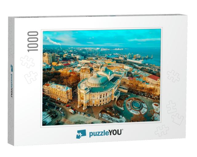 City from a Birds-Eye View, Roofs of Odessa from Air... Jigsaw Puzzle with 1000 pieces
