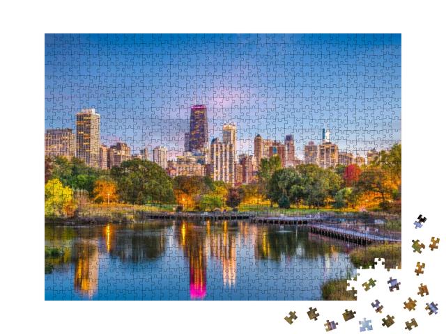 Chicago, Illinois, USA Downtown Skyline from Lincoln Park... Jigsaw Puzzle with 1000 pieces