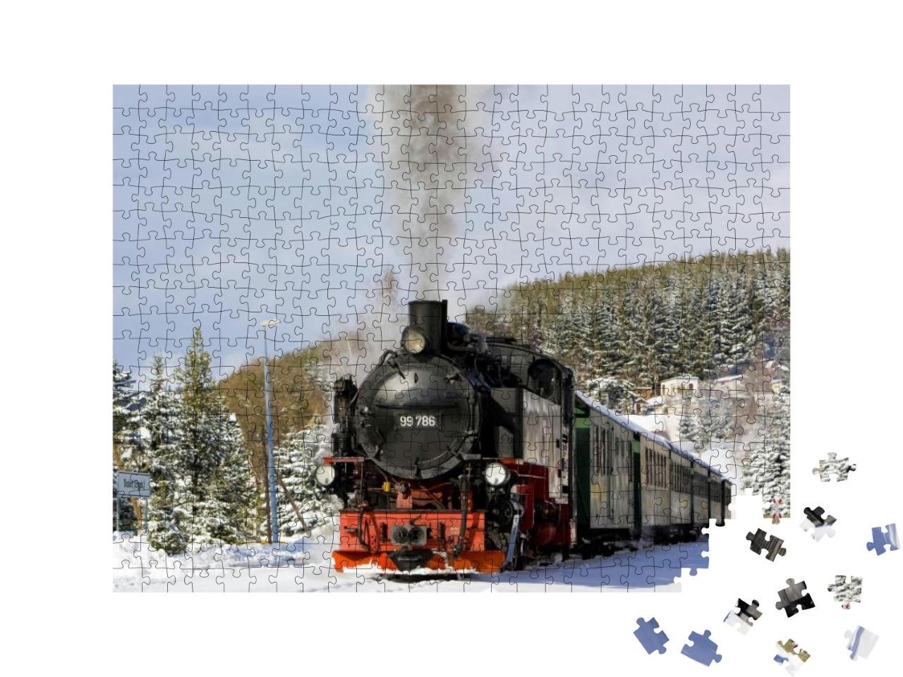 Steam Train, Oberwiesenthal - Cranzhal Fichtelbergbahn, G... Jigsaw Puzzle with 500 pieces