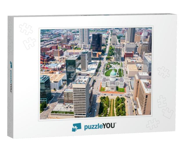 St. Louis, Missouri, USA Downtown Skyline from Above... Jigsaw Puzzle