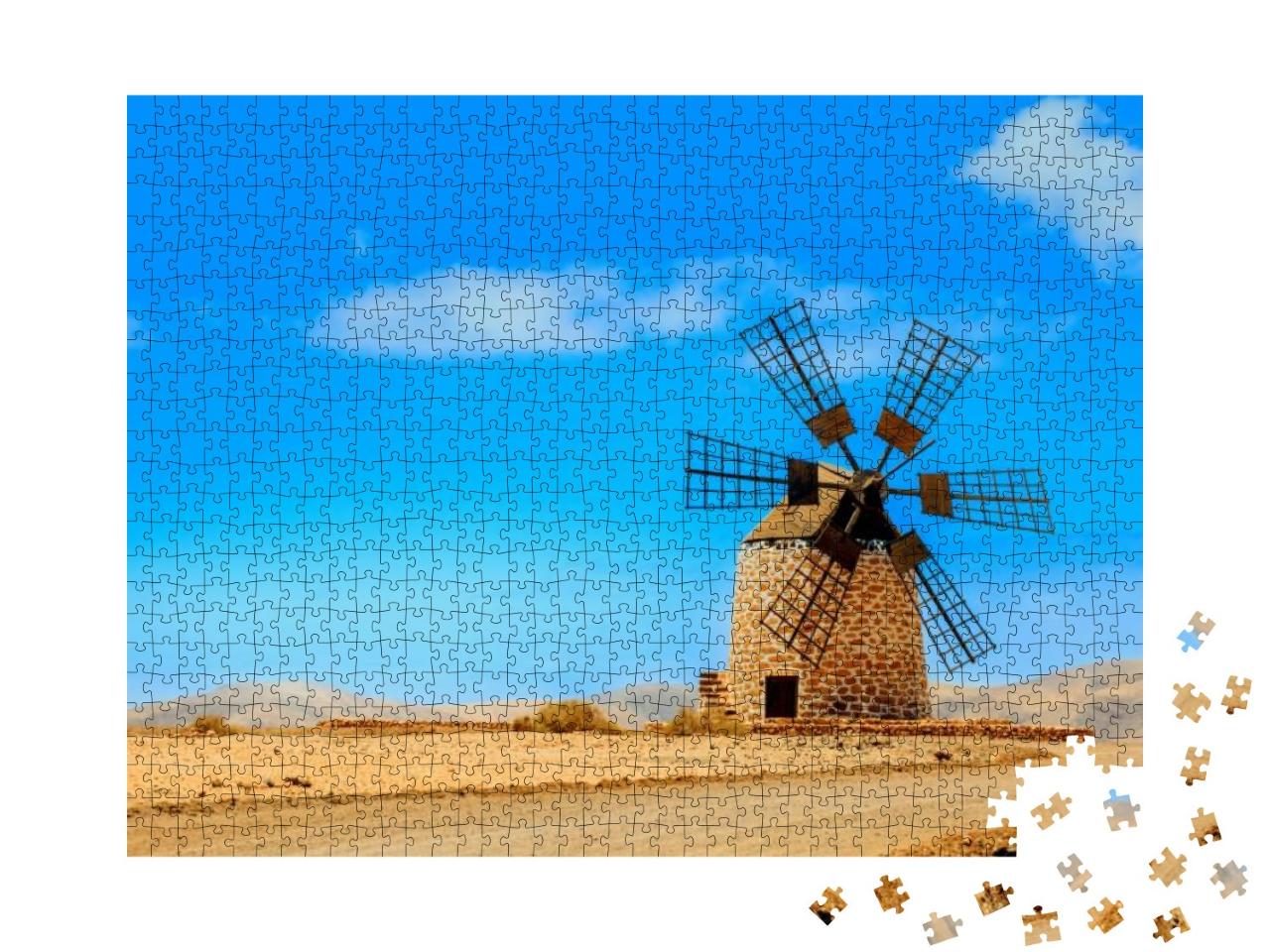 Windmill Fuerteventura. Old Windmill. Tefia Windmill Fuer... Jigsaw Puzzle with 1000 pieces