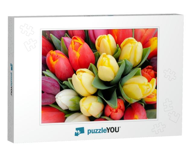 Spring Tulips Floral Tulip Bunch... Jigsaw Puzzle
